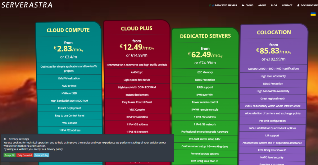 serverastra Hungarian VPS, $4.89/month, 10 Gbps High-Bandwidth / AMD High-Performance Platform